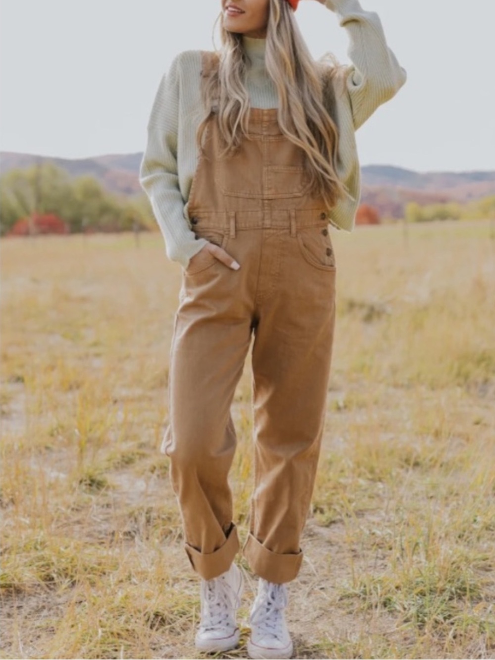 We The Free Ziggy Denim Overalls in Pioneertown Tan Size M